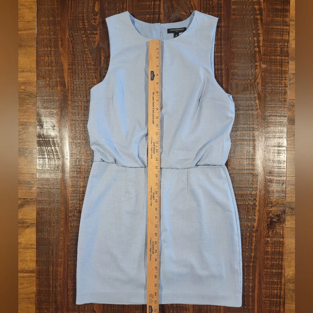Banana Republic Sculpted‎ Blousant-Waist Mini Dress Size 10 EUC Blue Stretch